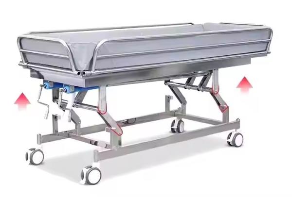 Hot sale Height Bath Bed Vehicle first Aid Hospital Medical Stainless Steel Hydraulic Shower