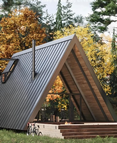 Low Cost Prefabricated House Triangle Prefab Home with Steel Frame for Hotels or Personal Use Durable Container Structure