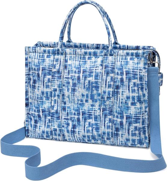 CANVAS TOTE BAG FOR WOMEN FASHION HANDBAGS SHOULDER BAG WITH ZIPPER CROSSBODY PURSE FOR WORK TRAVEL