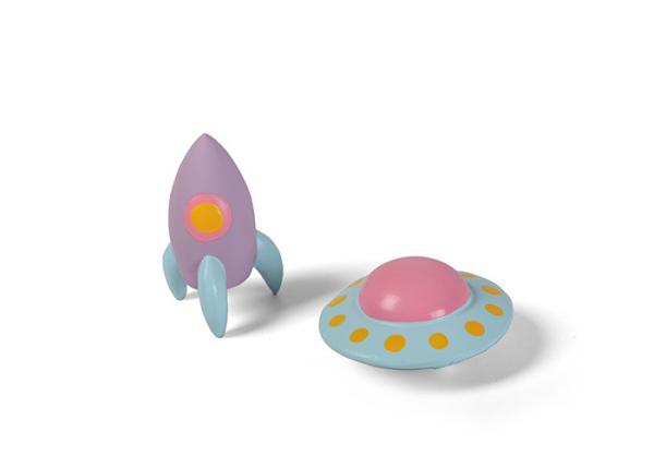 Rocket Spaceship UFO Airplane Durable Dog Toys Squeaky 6.5cm 2.56 Inch