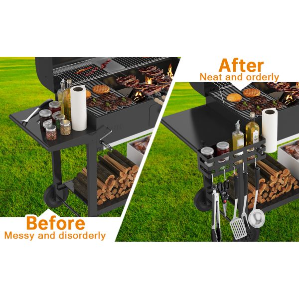 Грилл-кадди для Blackstone 28/36/22/17 дюймов Универсальный барбекю-грилл-кадди для наружного гриля с бумажным держателем для полотенцев и 9 
