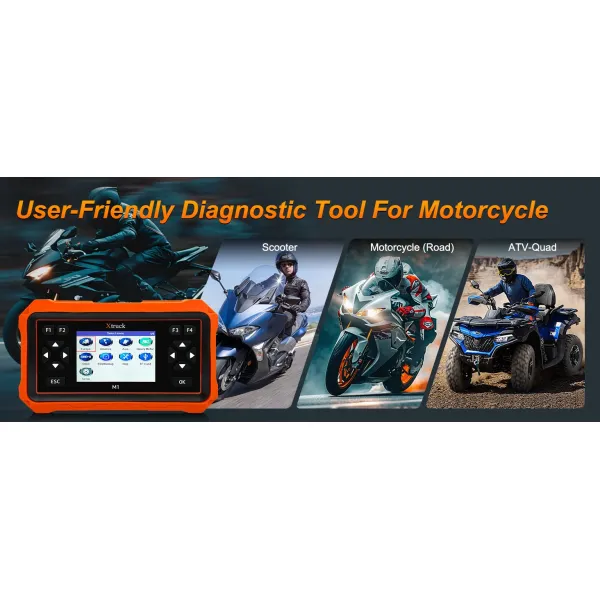 Xtruck M1 Professional Motorcycle Diagnostic Tool Handheld Operation DTC Query Live Data Stream Multi-Brand Motor Scanner