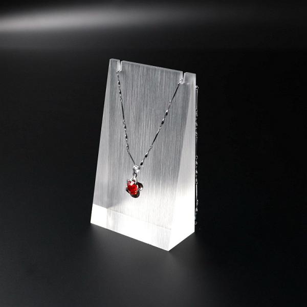 Custom Size Acrylic Necklace Display Holder Brushed Finishing For Jewelry Store