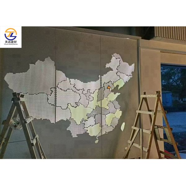 Art-Painted Aluminum Veneer with Landscape Ink Wash Patterns (3D Printed & UV Treated)