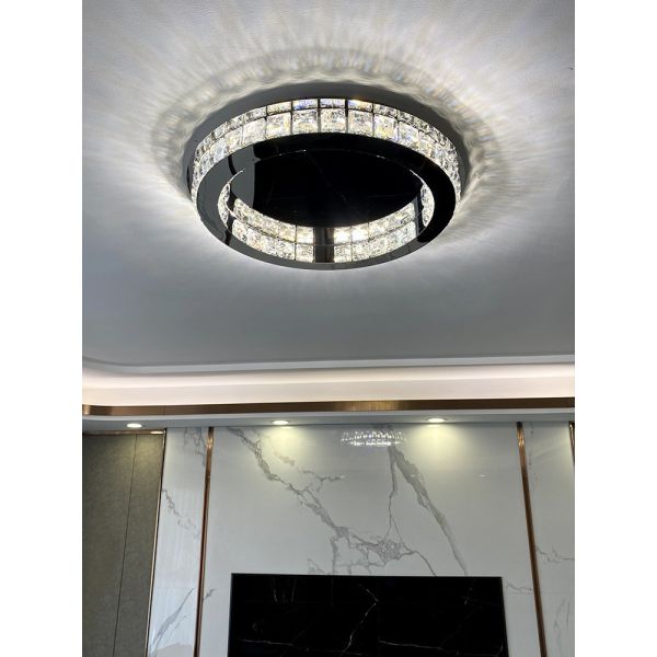 Modern Living Room Lamp Dining Room Led Ceiling Lamp Black Round Crystal Lamp(WH-CA-59)