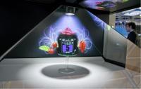 Escaparate del holograma de la chapa 3D, exhibición olográfica para la feria profesional