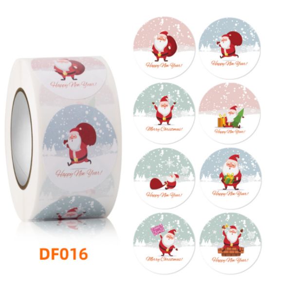 Этикеты винила веселого рождества северного оленя Санта Клауса крена ярлыка CMYK липкие