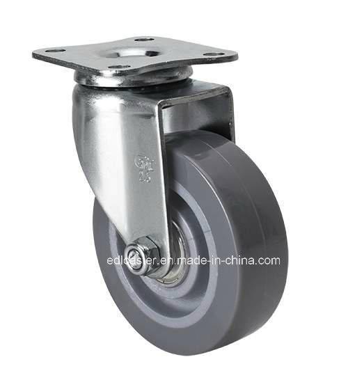 40kg Load Capacity Grey PU Caster for Caster Application in Swivel Design