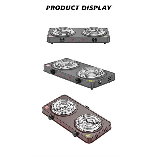 Portable Hot Plate Electric Cooking Stove Wholesale Black 2 Burner Household Appliance Temperature Control
