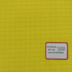 CVC60/40 Antistatic Fabric 21+AX16+A 128X60 Mesh Electronics Work Fabric