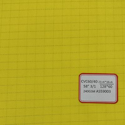 CVC60/40 Antistatic Fabric 21+AX16+A 128X60 Mesh Electronics Work Fabric
