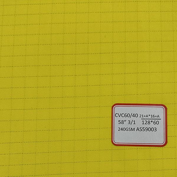 CVC60/40 Antistatic Fabric 21+AX16+A 128X60 Mesh Electronics Work Fabric