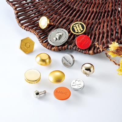 7mm Head Diameter Metal Button Rivet for Leather Bag Custom Gold Logo Studs Not Support