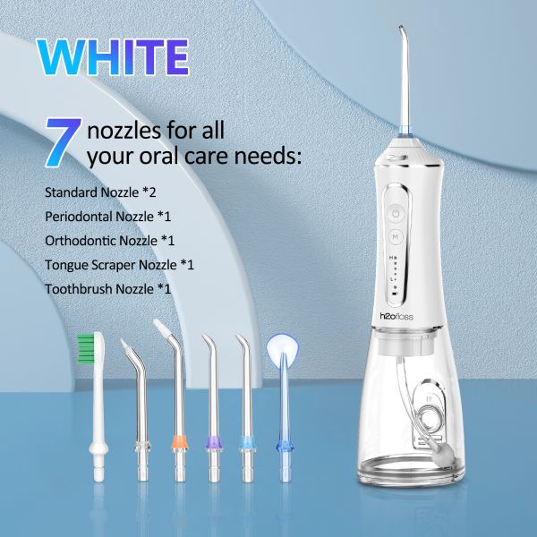 Cordless Water Flosser Teeth Cleaner 21W Travel IPX7 Waterproof Dental Floss Irrigator