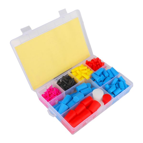 High Temp Protective Tapered Plug Assortment Kit 350PCS Masking System Silicone Rubber Stoppers 9 Sizes Processing Service