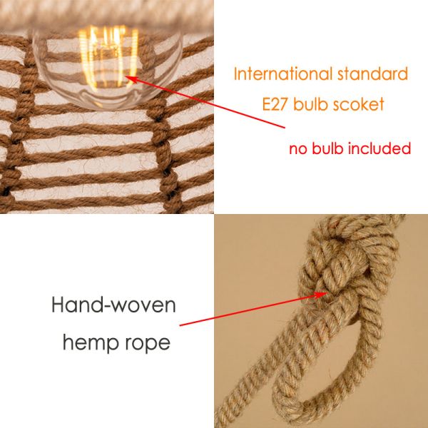 Vintage Light  Rope Pendant Lamp Retro Loft Industrial Hanging Light Lamp(WH-VP-200)