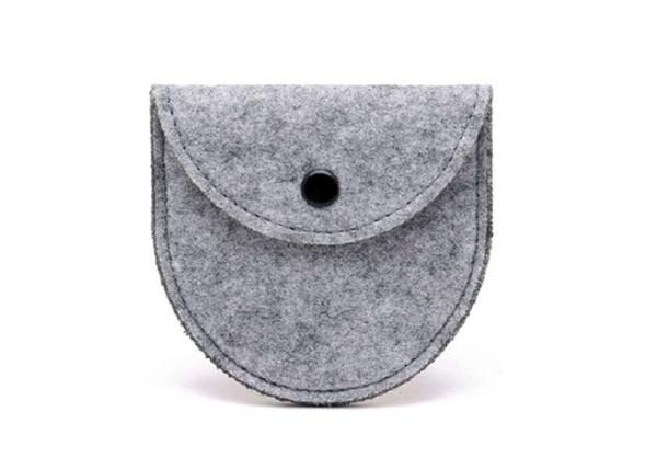 Light Grey Handmade Felt Coin Bags 11.5*9.5 Cm Small Felt Bags