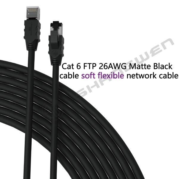 Cable de red Rj45 CAT6 FTP Ethernet negro Cable de comunicación de red Cat 6 Cable de conexión a Internet