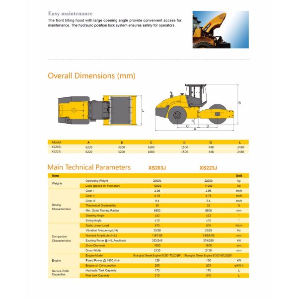 Road Roller Compactor Road Maintenance Machinery With Single Drum 20t Road Construction Equipment