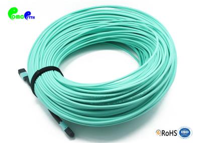 OM3 12F MPO Female - MPO female OM3 50 / 125μm MPO Trunk Cable Aque LSZH 200M 3.0mm  For 40G / 100G Data Center Solution
