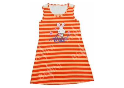 Orange Ladies Viscose Pyjamas Female Night Wears Lace Back Rabbit Printed