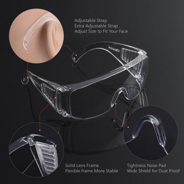 SAFEYEAR SG035 Safety Glasses Goggles Anti Scratch Anti Fog Medical Safety Glasses