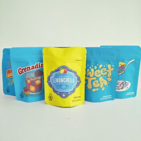 CBD que empacota o saco preto de empacotamento das cookies de Mylar do saco da flor Ziplock de Hamp do saco