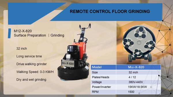 Polisher de assoalho M12-X-820 concreto de controle remoto para o mármore do granito do terraço