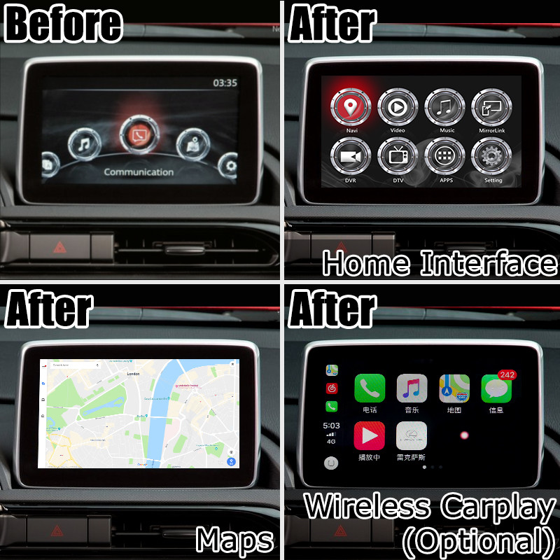 Коробка андроида Mazda MX-5 MX5 ФИАТ 124 автоматическая carplay с интерфейсом управлением ручки начала Mazda видео-