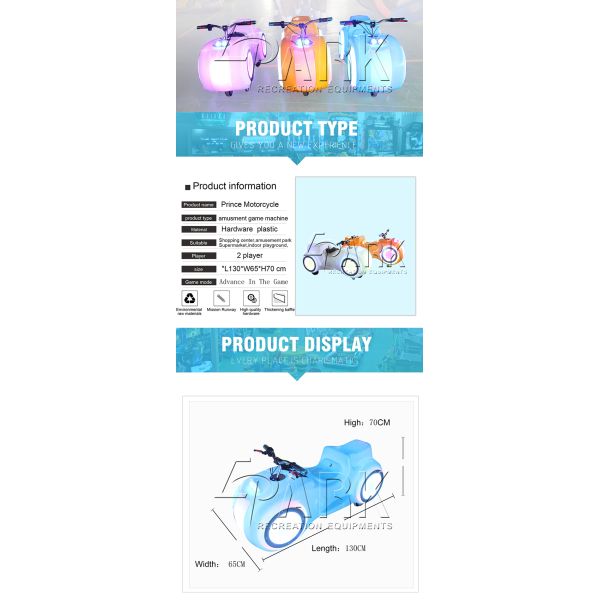 Luxury Luminous Prince Motorcycle  coin amusement kid game machine