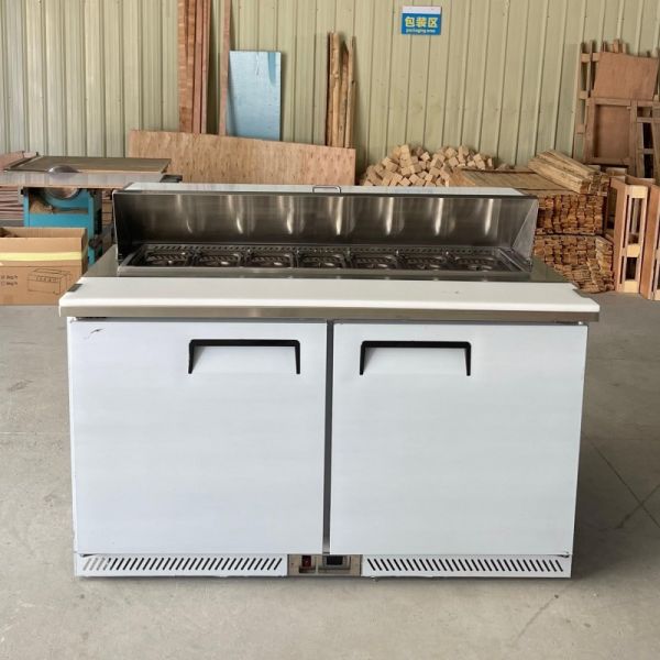 Under Counter Refrigerated Sandwich Prep Table Stainless Steel 2 Door