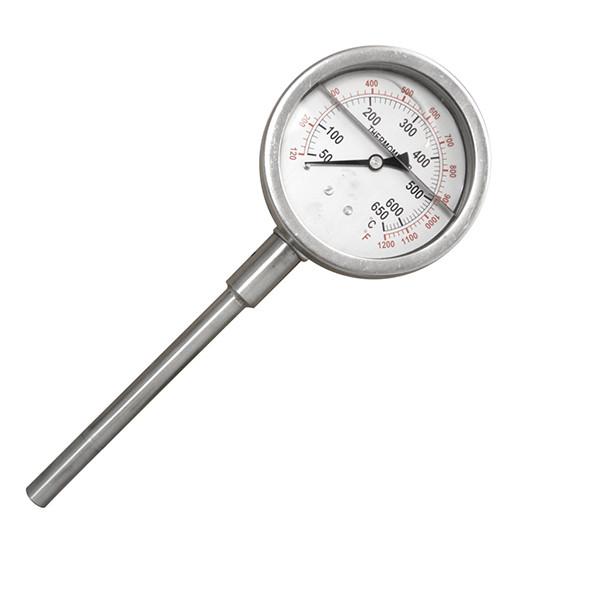 Abaixe a montagem o termômetro bimetálico de aço inoxidável 50C da haste da glicerina de 4 de 100MM