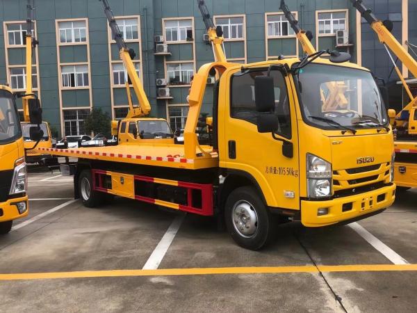 13 Ton Trailer Flatbed Recycling Truck for Sale, Japan 1SUZU ELF NPR 600P 5.6M Full Platform Flip Rescue Truck Flatbed Trailer
