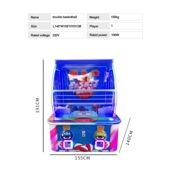 Basketball Shooting Arcade Ticket Game Machine Wooden Metal Material