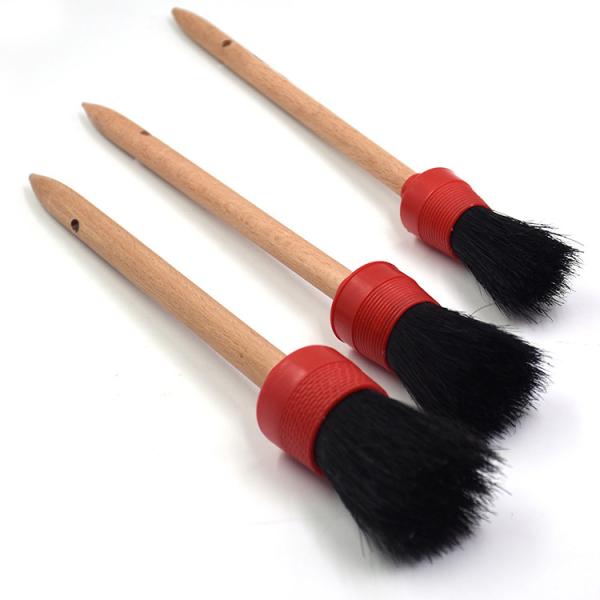 Natural Boar Hair Car Detailing Brushes , Auto Wheel Cleaning Brushes