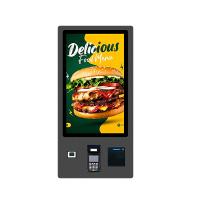 Quiosco de pantalla táctil de autoservicio de 32 pulgadas, soporte de suelo para tienda minorista, pago de facturas, pedidos, video, uso en interiores, suministrado por la agencia