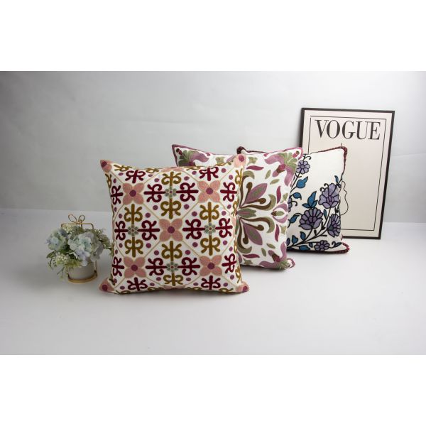 18*18inch Customized Pattern Decor Pillows Classic Design Full Cover Towel  Embossed Embroidery Pillows for Living Room