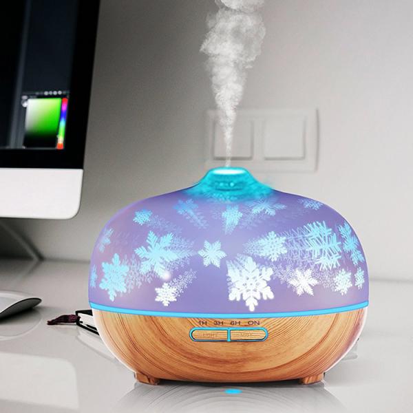 300ml 7 Color Changing 3D Glass Ultrasonic Diffuser