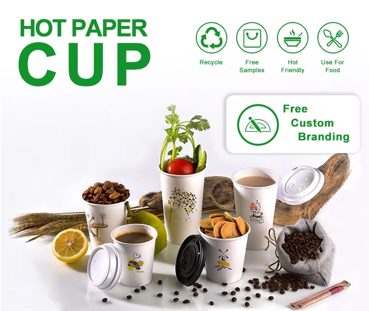 Disposable Double Wall Paper Cups with Custom Printing and Eco-Friendly PHA Coating Paper Cup