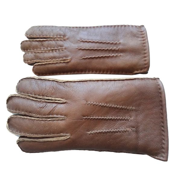 Lambskin Fashion Womens Soft Leather Gloves Plain Style For Hands Warm