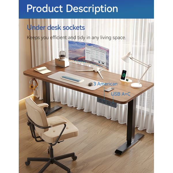 222mm Mount Surge Protector Under Desk Power Outlet QC 3.0 USB