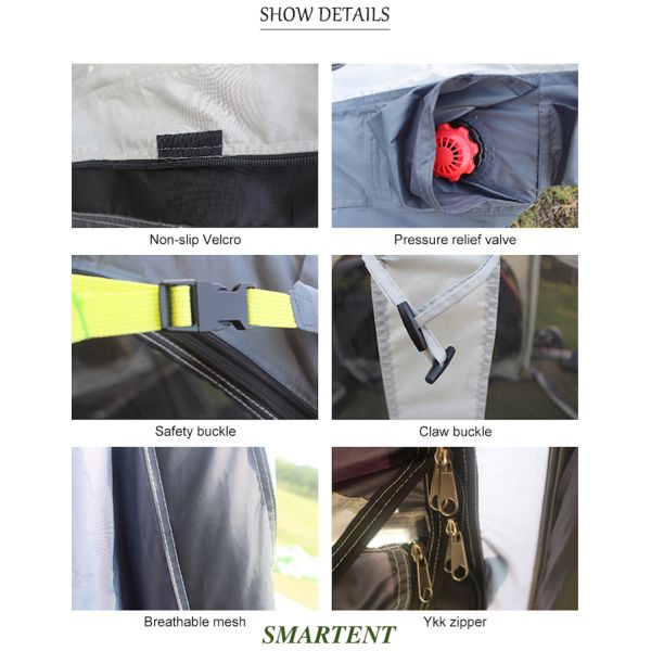 350X250X240CM Custom Inflatable Grey Waterproof PU3000MM 300D Polyester Oxford Outdoor RV Side Awning