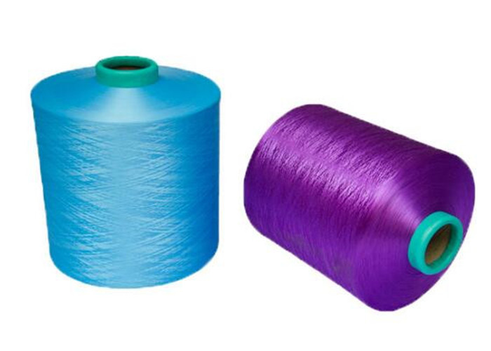 Dyed Colorful Polyester Viscose Yarn Draw Textured For Knitting Weaving 150D 48F