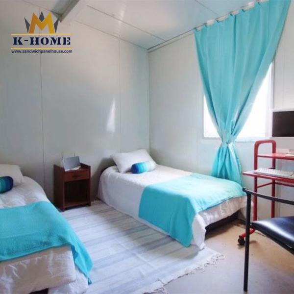 Quarto rápido da casa 2 da casa pré-fabricada do painel de sanduíche da instalação e 1 sala de visitas com toalete