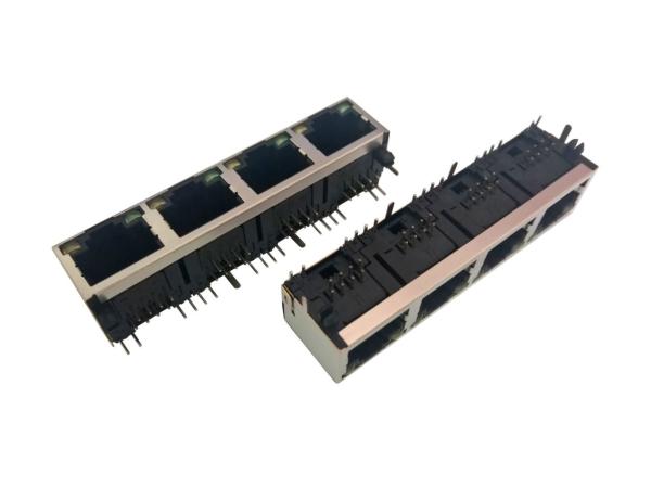 1x4 Combo RJ45 Multi Port Jack 20mΩ Contact Resistance High Anti - Electric Strength