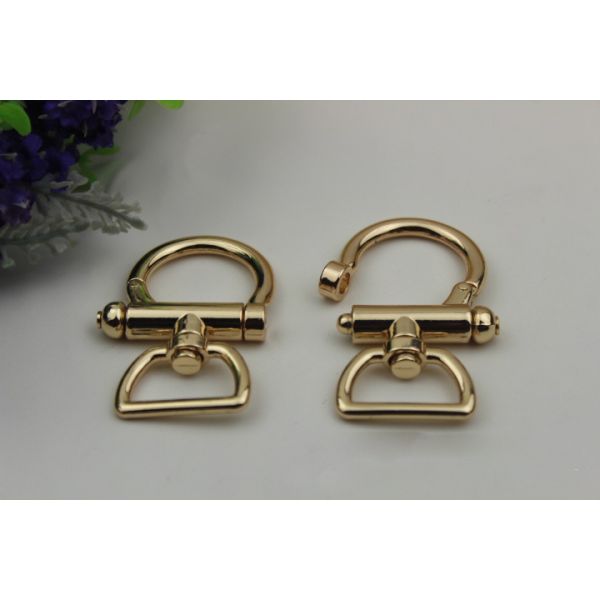 Fashion high quality zinc alloy light gold 25 mm metal spring snap hook for lanyard