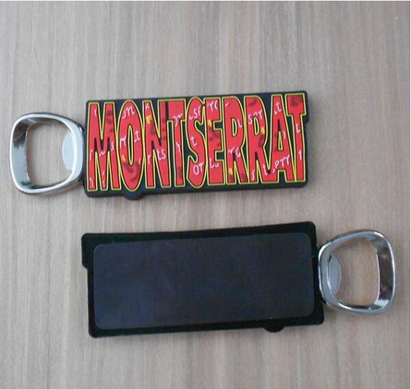 Customized Singapore Prague Country Name Letters Rubber PVC Fridge Magnet Bottle Opener For Travel Gift