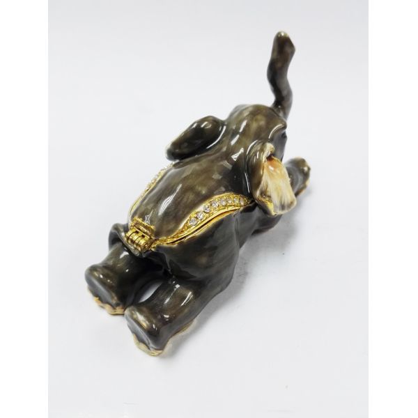 Custom metal elephant shaped vintage jewelry box for promotional gift