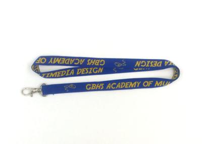 Yellow Logo Woven Neck Lanyards ID Card Neck Lanyard With Thumb Trigger