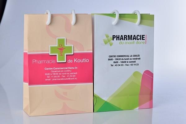 Recycle Biodegradable Gift Bags Pharmacy Paper Bags full color printing